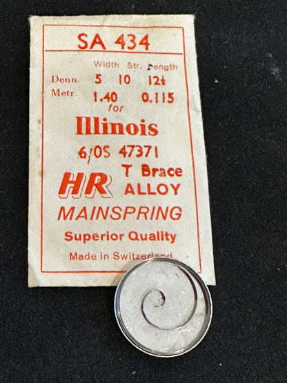 HR Mainspring SA434 for Illinois 6/0s Factory No. 47371 - Alloy