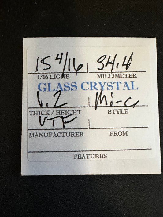 VTF Vintage Glass Pocket Watch Crystal 15-4/16 (~34.4mm) - NOS