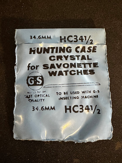 GS HC 34½ Hunting Case Pocket Watch Crystal 34.6mm - New