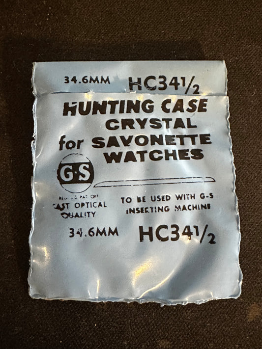 GS HC 34½ Hunting Case Pocket Watch Crystal 34.6mm - New