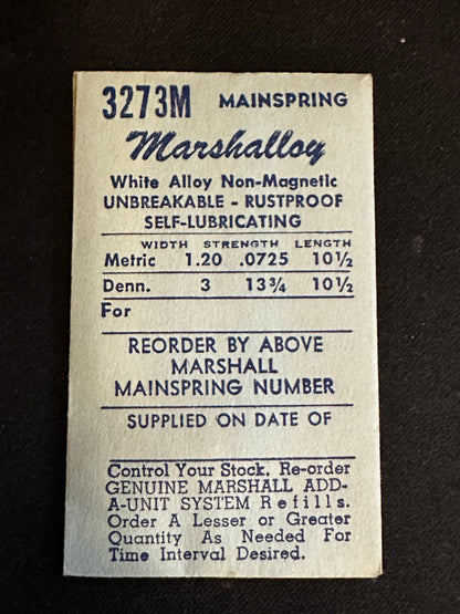 Marco Marshalloy Mainspring 3273M for Longines 15.18, 15.23, Champ 21-9, Concord 487 - Alloy