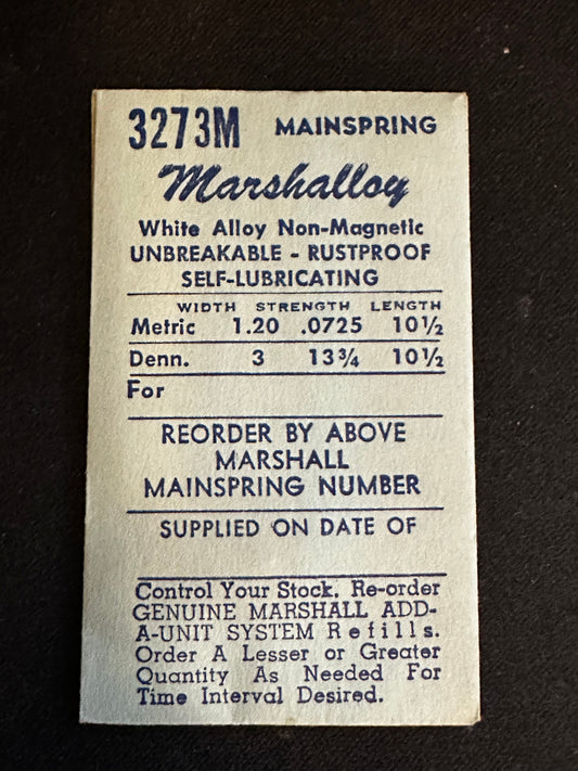 Marco Marshalloy Mainspring 3273M for Longines 15.18, 15.23, Champ 21-9, Concord 487 - Alloy