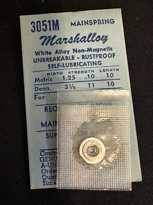 Marco Marshalloy Mainspring 3051M for ETA 1228, Eterna 1225, Glycine 166, Hamilton 653, 655 - Alloy