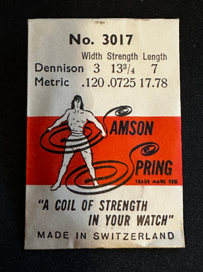 Samson Mainspring No. 3017 for Gruen caliber 280, 540, 541, 542 - Steel