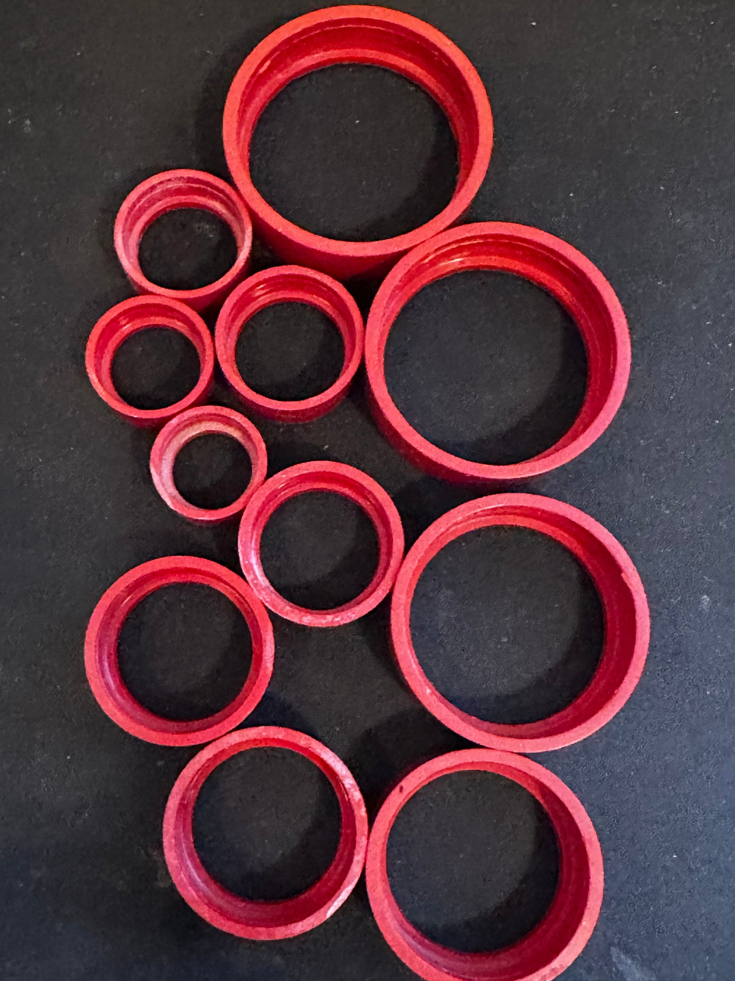 Lot of 10 Watch-Craft Red Plastic Pocket & Wrist Watch Movement Holders