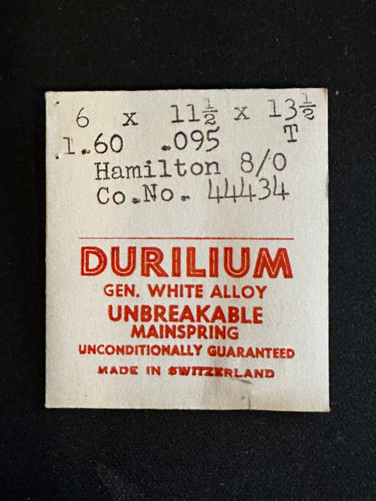 Durilium Mainspring for Hamilton 8/0s No. 44434 - Alloy