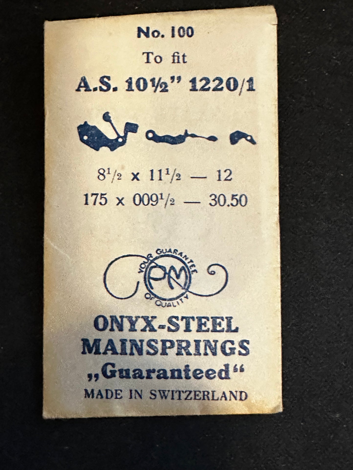 PM Mainspring No. 100 for AS caliber 1220, 1221 - ONYX Steel