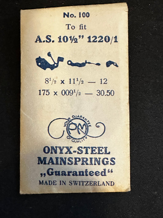 PM Mainspring No. 100 for AS caliber 1220, 1221 - ONYX Steel