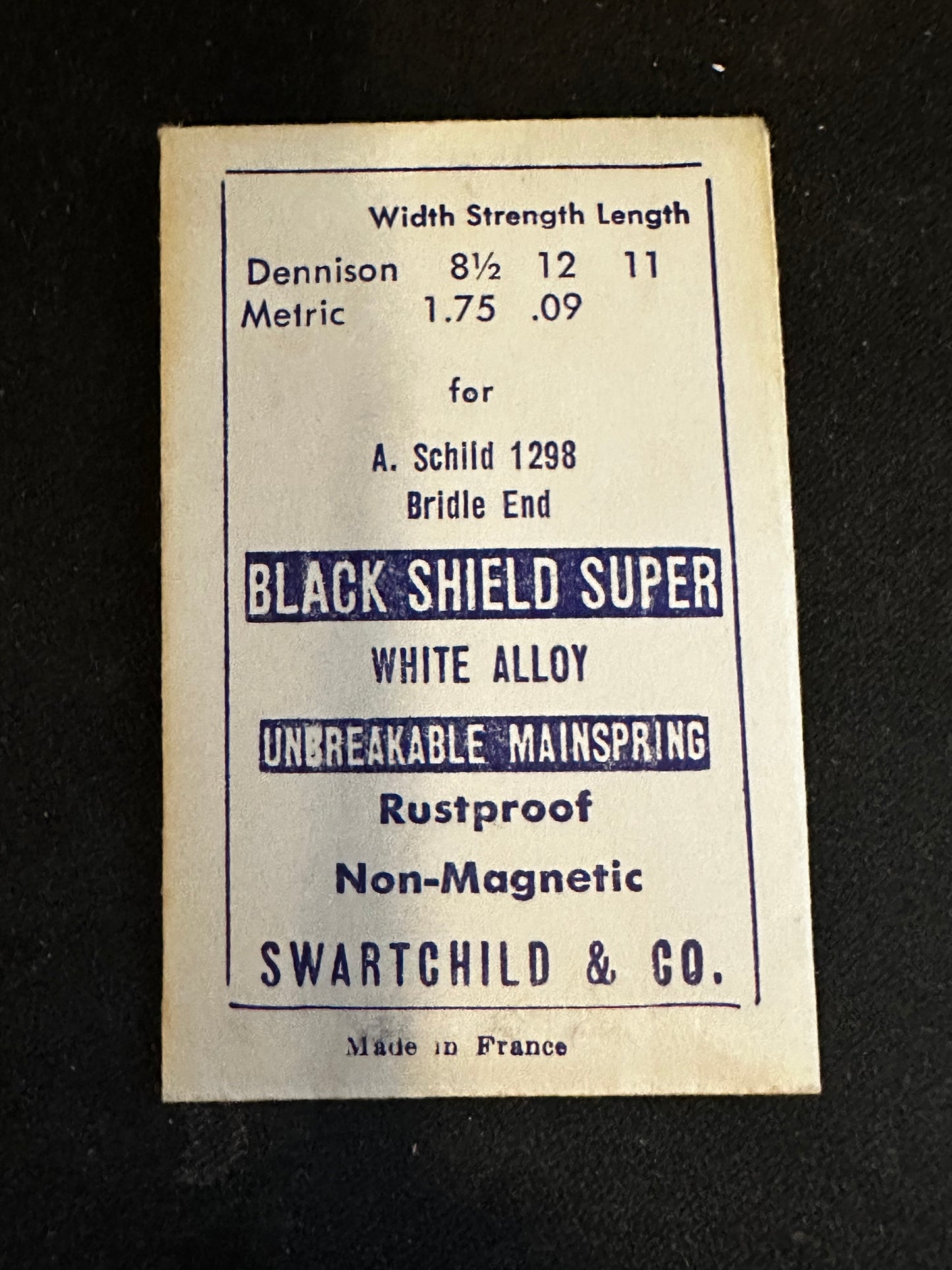 Swartchild Black Shield SUPER Mainspring for AS caliber 1298 - Alloy