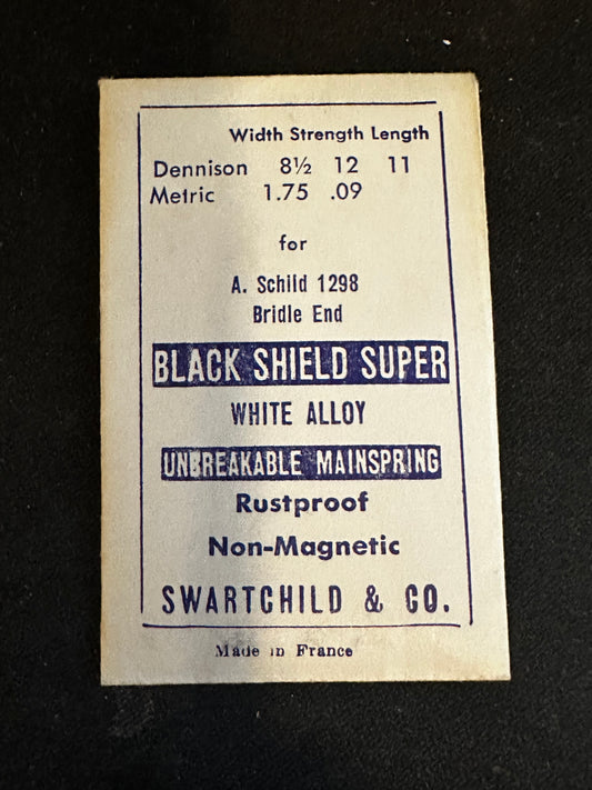 Swartchild Black Shield SUPER Mainspring for AS caliber 1298 - Alloy