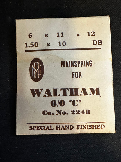 RN Mainspring for Waltham 6/0s "C" No. 2248 - Steel