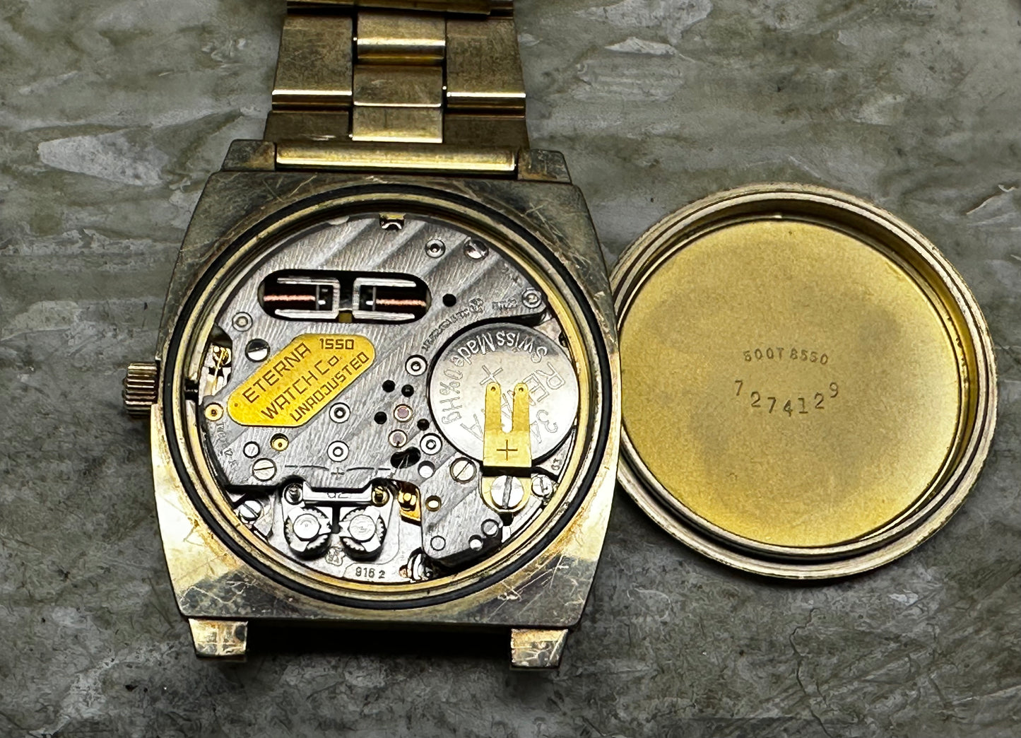Eterna-Sonic Electronic Mens Wrist Watch 10k Gold Fill Case