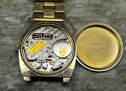 Eterna-Sonic Electronic Mens Wrist Watch 10k Gold Fill Case