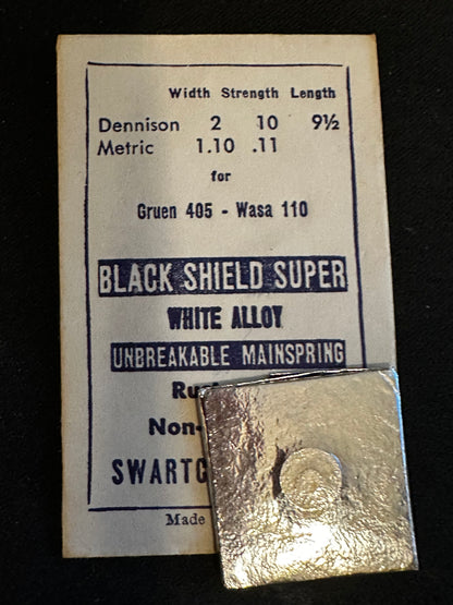 Swartchild Black Shield SUPER Mainspring for Gruen 405, Wasa 110 - Alloy