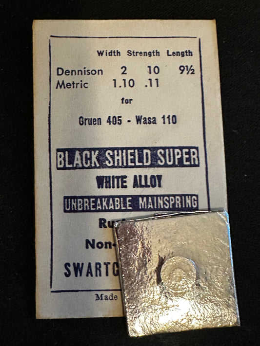 Swartchild Black Shield SUPER Mainspring for Gruen 405, Wasa 110 - Alloy