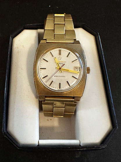 Eterna-Sonic Electronic Mens Wrist Watch 10k Gold Fill Case
