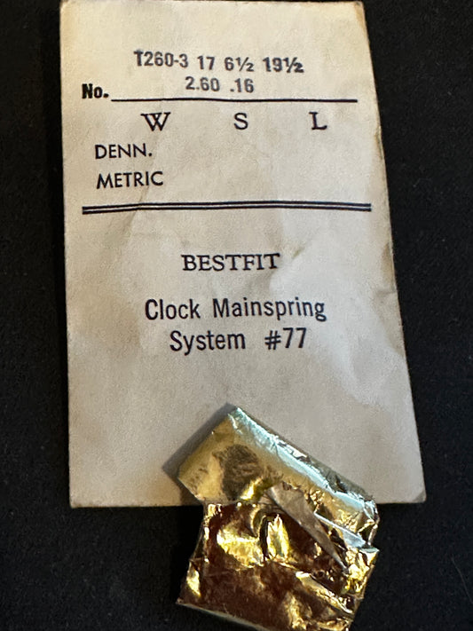 BESTFIT Clock Mainspring for Travel Alarm Clocks 2.60mm x .16mm - No. T260-3