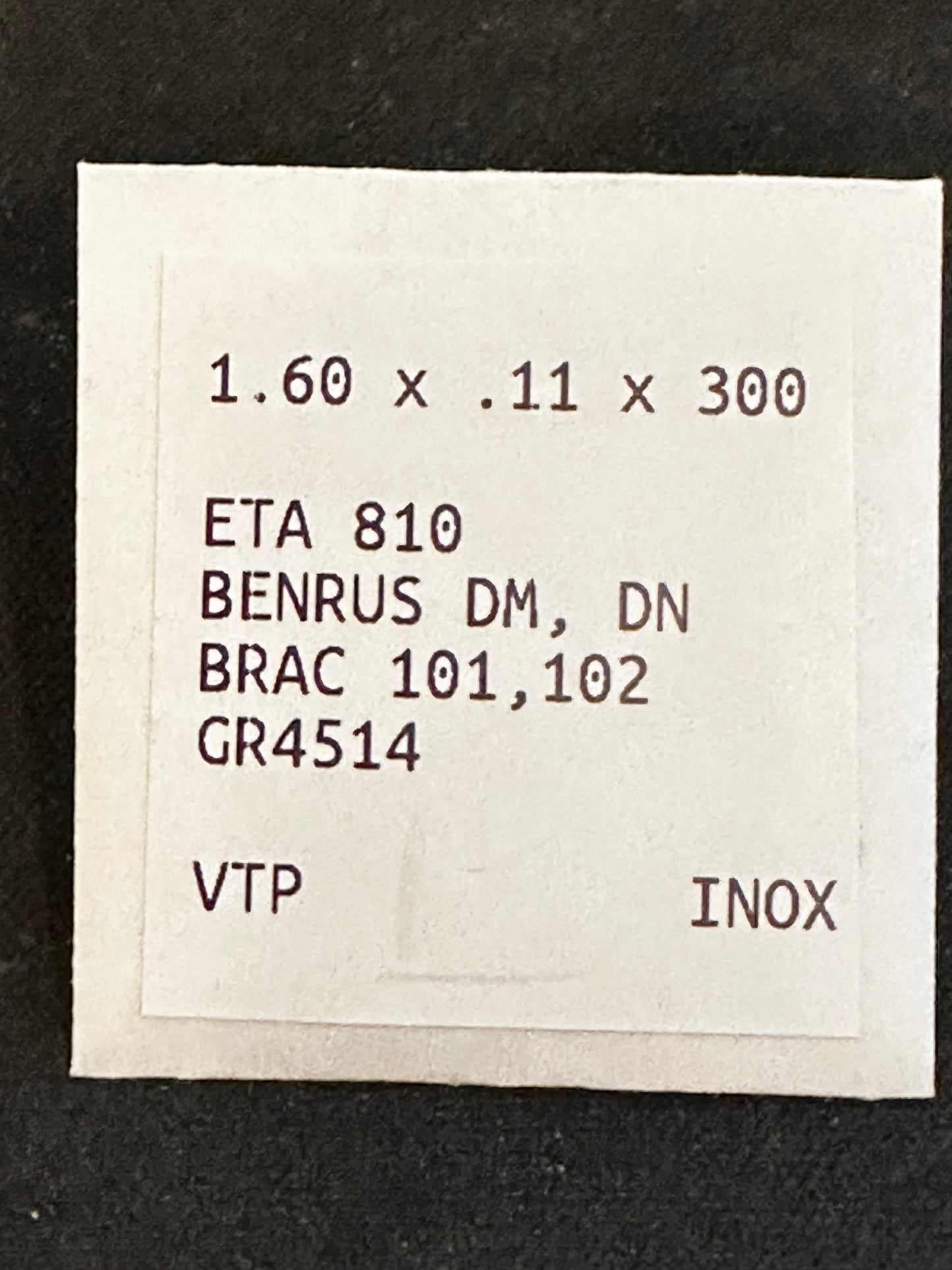 Alloy Mainspring for ETA 810, Benrus DM, DN, Brac 101, 102