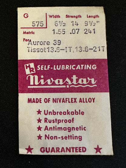 HR Nivastar Mainspring G575 for Aurore 39, Tissot 13.6-IT & 13.6-21T - Alloy