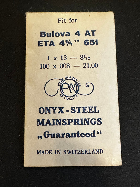 PM Mainspring for Omega caliber 20F movements - ONYX Steel