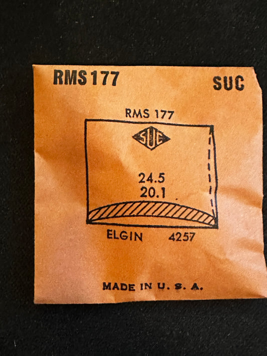 SUC Rocket Crystal RMS 177 for ELGIN case #4257 - 24.5 x 20.1mm - New