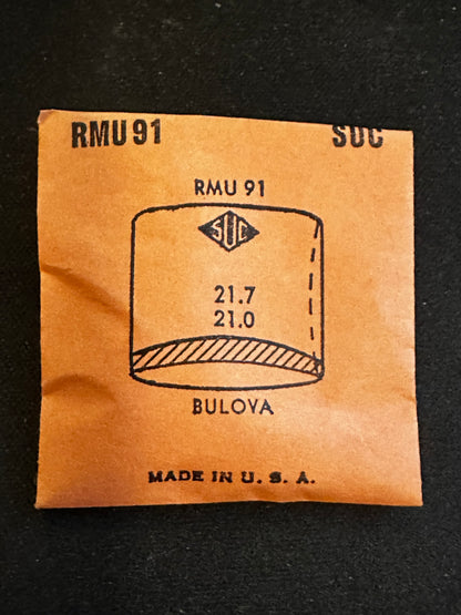SUC Rocket Crystal RMU 91 for Bulova - 21.7 x 21.0mm - New