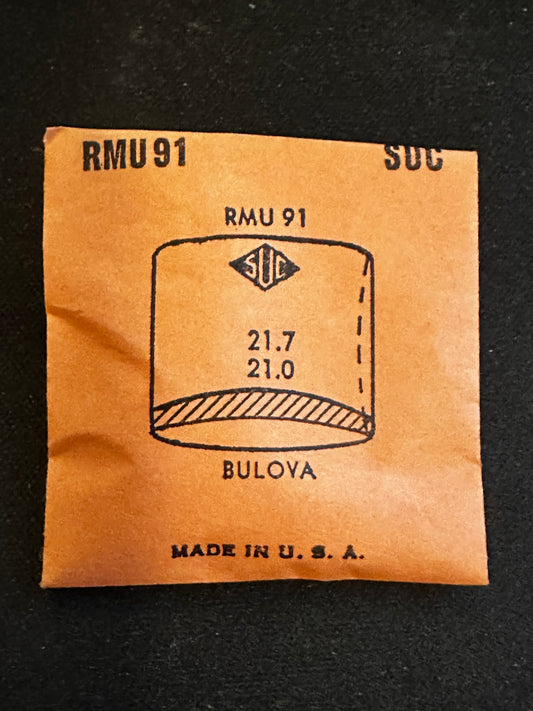 SUC Rocket Crystal RMU 91 for Bulova - 21.7 x 21.0mm - New