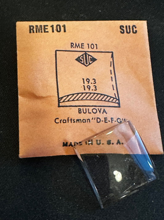 SUC Rocket Crystal RME 101 for BULOVA Craftsman - 19.3 x 19.3mm - New