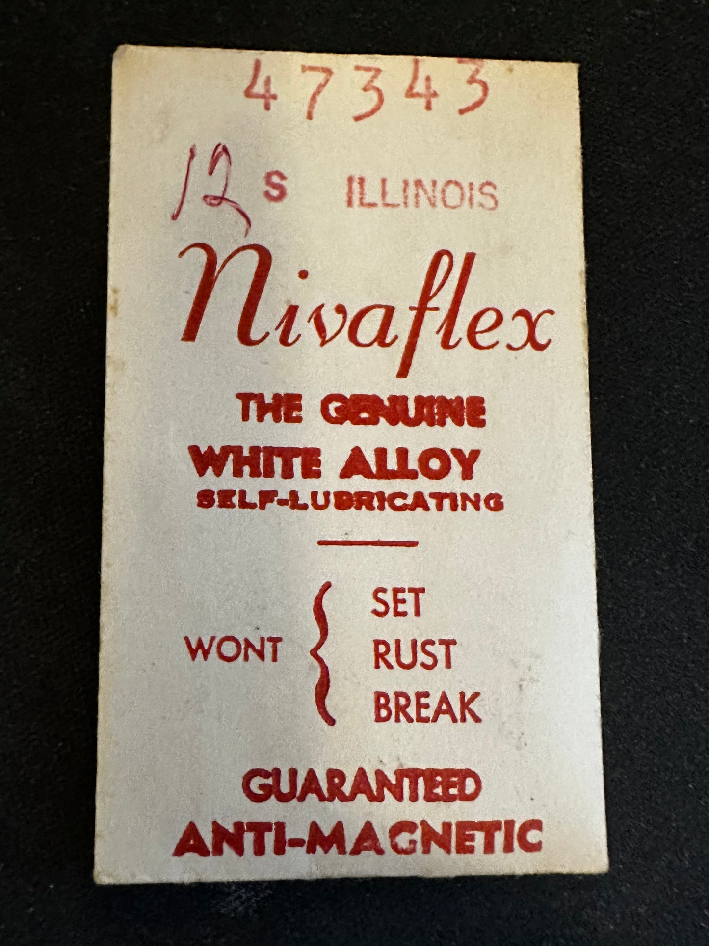Nivaflex Mainspring for 12s Illinois No. 47343 - Alloy