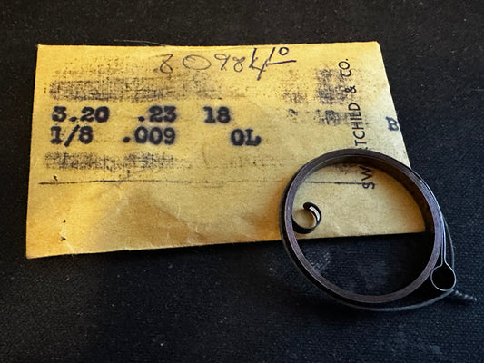 Swartchild OPEN LOOP Clock Mainspring - 1/8" x .009" x 18" Long - No. 80-984