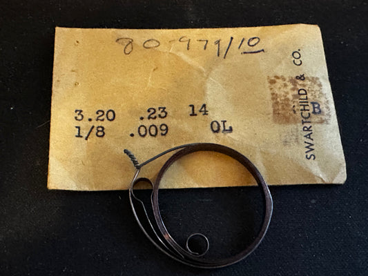 Swartchild OPEN LOOP Clock Mainspring - 1/8" x .009" x 14" Long - No. 80-979