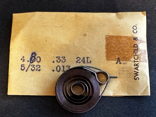 Swartchild CLOSED LOOP Clock Mainspring - 3/16" x .013" x 24" Long