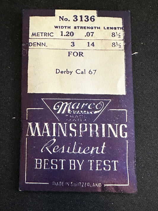 Marco Mainspring #3136 for Derby caliber 67 - Steel