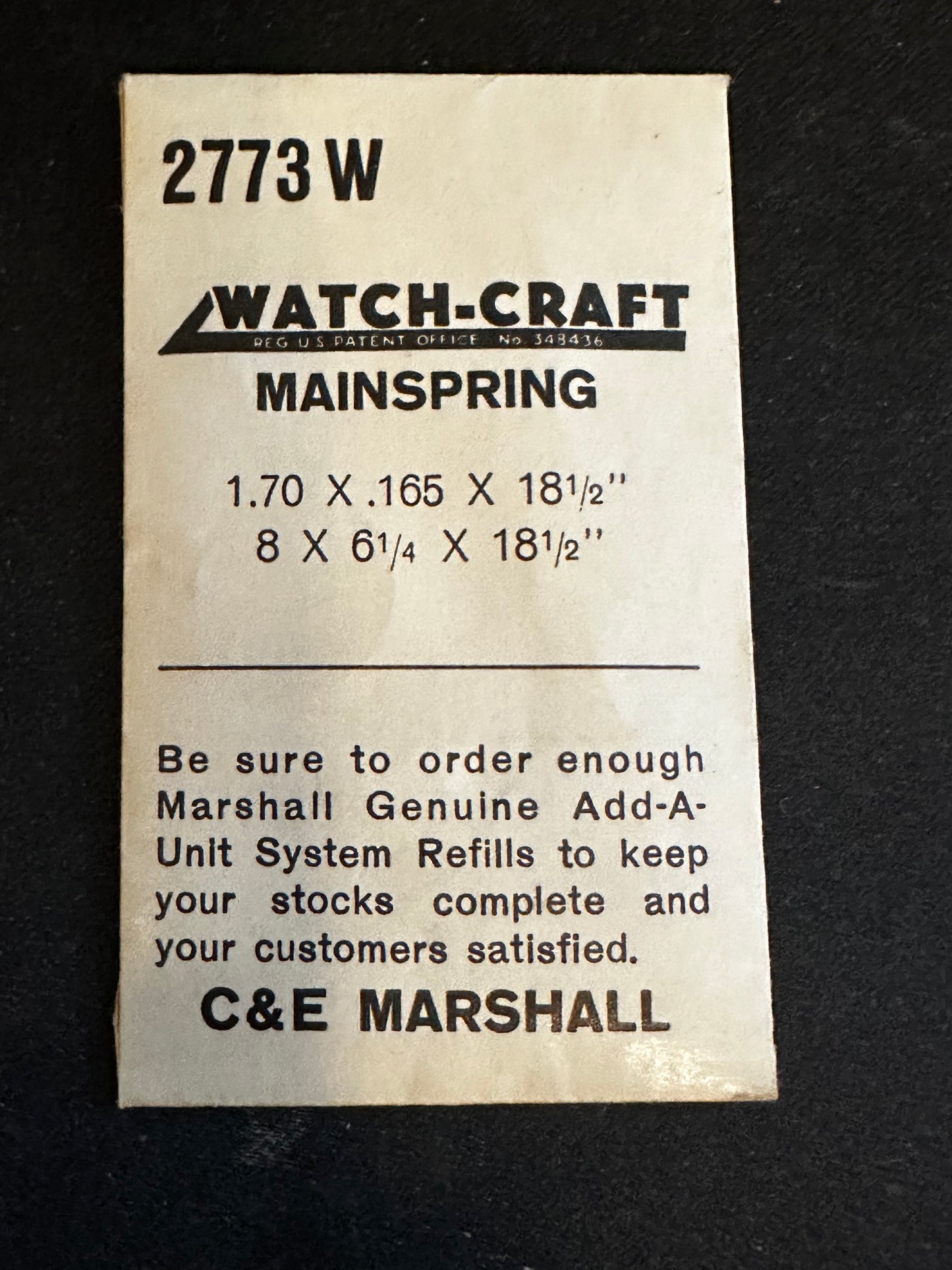 WATCH-CRAFT Mainspring 2773W for Landeron caliber 2, 3 Chronograph - Alloy