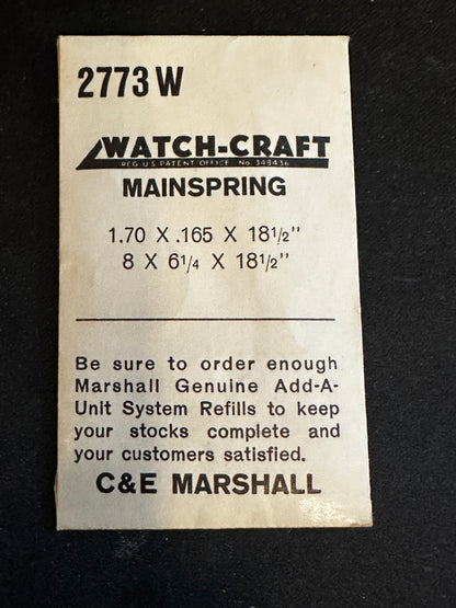 WATCH-CRAFT Mainspring 2773W for Landeron caliber 2, 3 Chronograph - Alloy