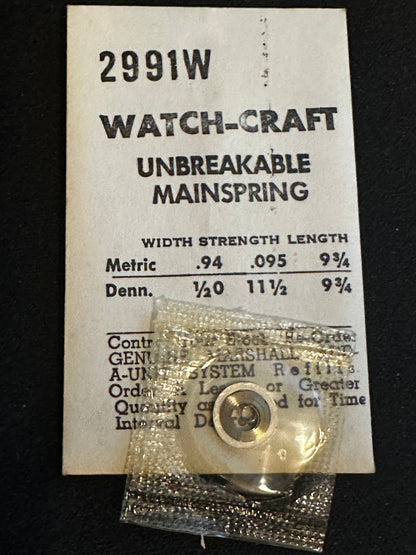 WATCH-CRAFT Mainspring 2991W for Gruen 833, Rolex 250 (size O), 355 - Alloy
