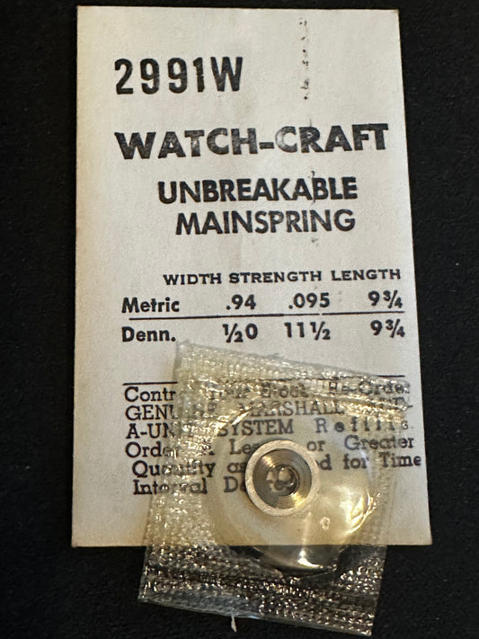 WATCH-CRAFT Mainspring 2991W for Gruen 833, Rolex 250 (size O), 355 - Alloy