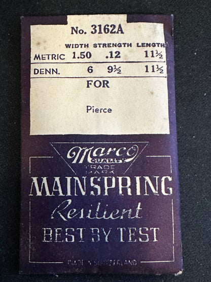 Marco Mainspring #3162A for Pierce caliber 134 Chronograph - Steel