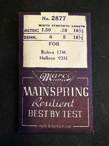 Marco Mainspring #2877 for 17 ligne Bulova 17M, 17CT - Steel
