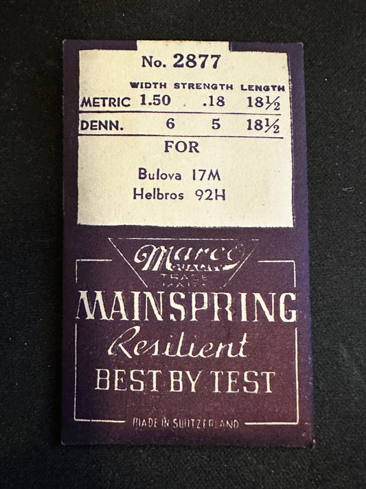 Marco Mainspring #2877 for 17 ligne Bulova 17M, 17CT - Steel
