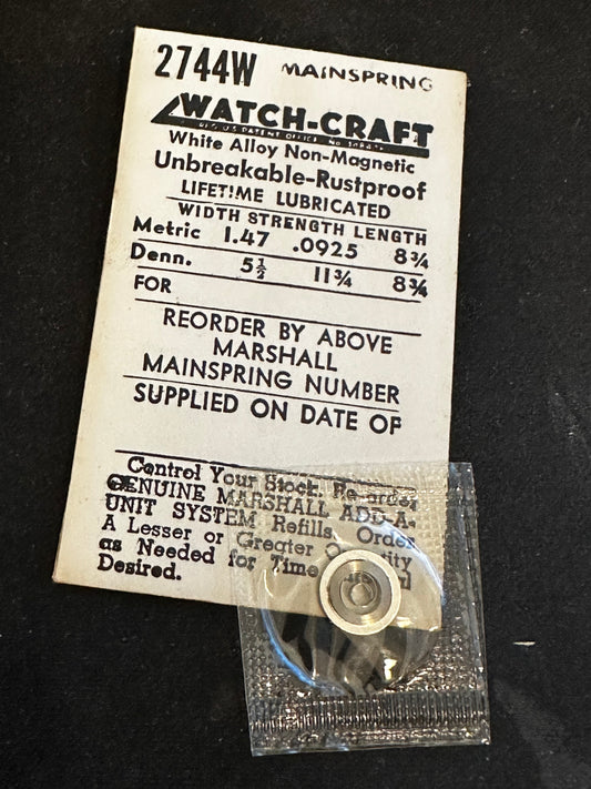 WATCH-CRAFT Mainspring 2744W for Peseux 20, 25, Concord 252 - Alloy