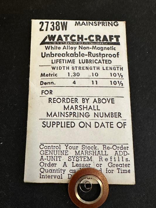 WATCH-CRAFT Mainspring 2738W for Kurth 25-451, GSW 23.7 - Alloy