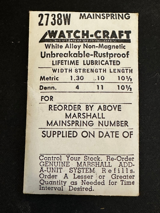 WATCH-CRAFT Mainspring 2738W for Kurth 25-451, GSW 23.7 - Alloy