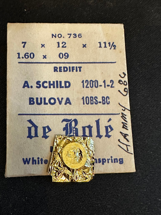 de Bolé Mainspring No. 736 for AS caliber 1200, 1201, 1202, Bulova caliber 10BS, 10BC - Alloy