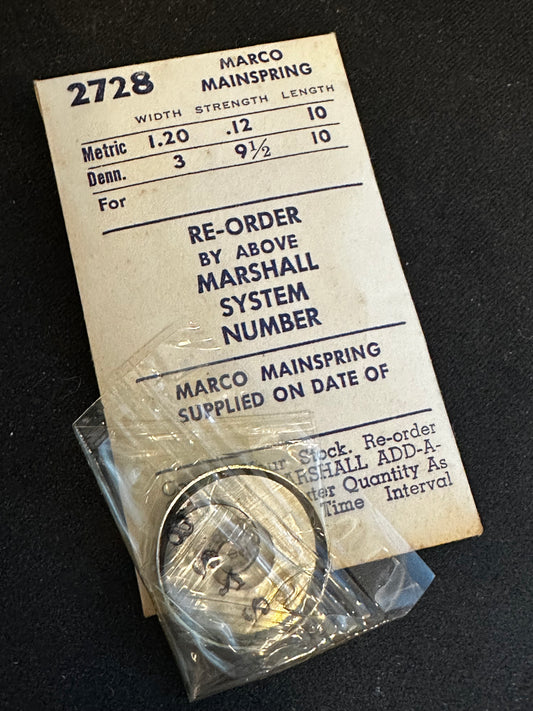 Marco Mainspring #2728 for Tavannes caliber 90, 91, 98, 99 - Steel