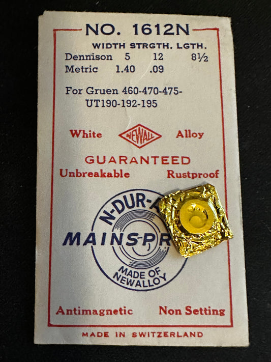 NEWALL Mainspring #1612N for Gruen 460, 470, 475, Unitas 190, 192, 195 - Alloy