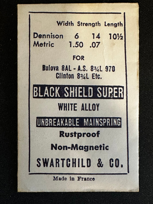Swartchild Black Shield SUPER Mainspring for Bulova 8AL, AS 970 - Alloy