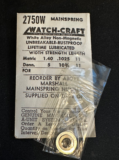 WATCH-CRAFT Mainspring 2750W for Wittnauer Caliber 11AR & 11ARK - Alloy