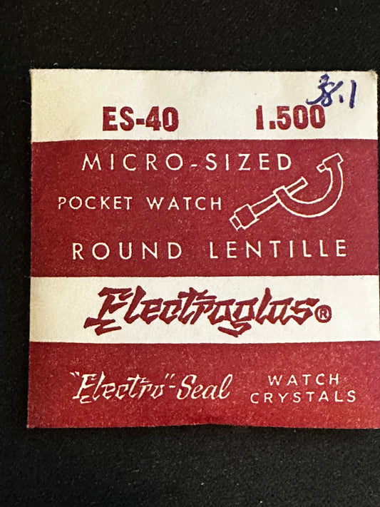 Electro-Seal ES-40 Pocket Watch Crystal 38.1mm (1.500") - New