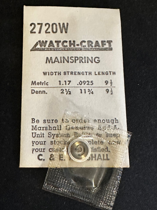 WATCH-CRAFT Mainspring 2720W for ETA caliber 980, 984 - Alloy
